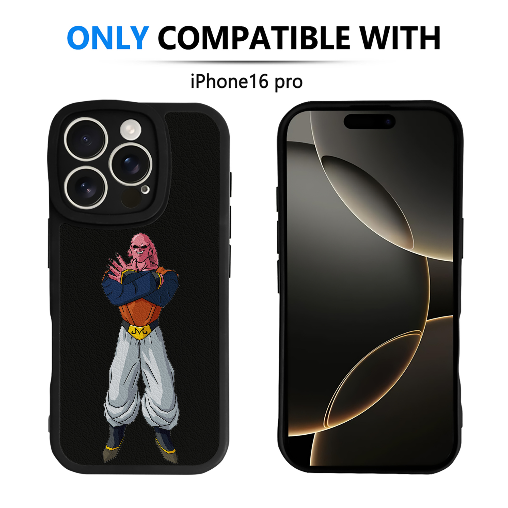 （画像用） ドラゴンボール 魔人ブウ DRAGON BALL Majin Buu 【iPhone 16シリーズ対応】シリコンスマホケース（レザー調） 材質：シリコン